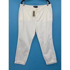 J. Crew Chino Crop Capri Cotton Pant White 12 NEW